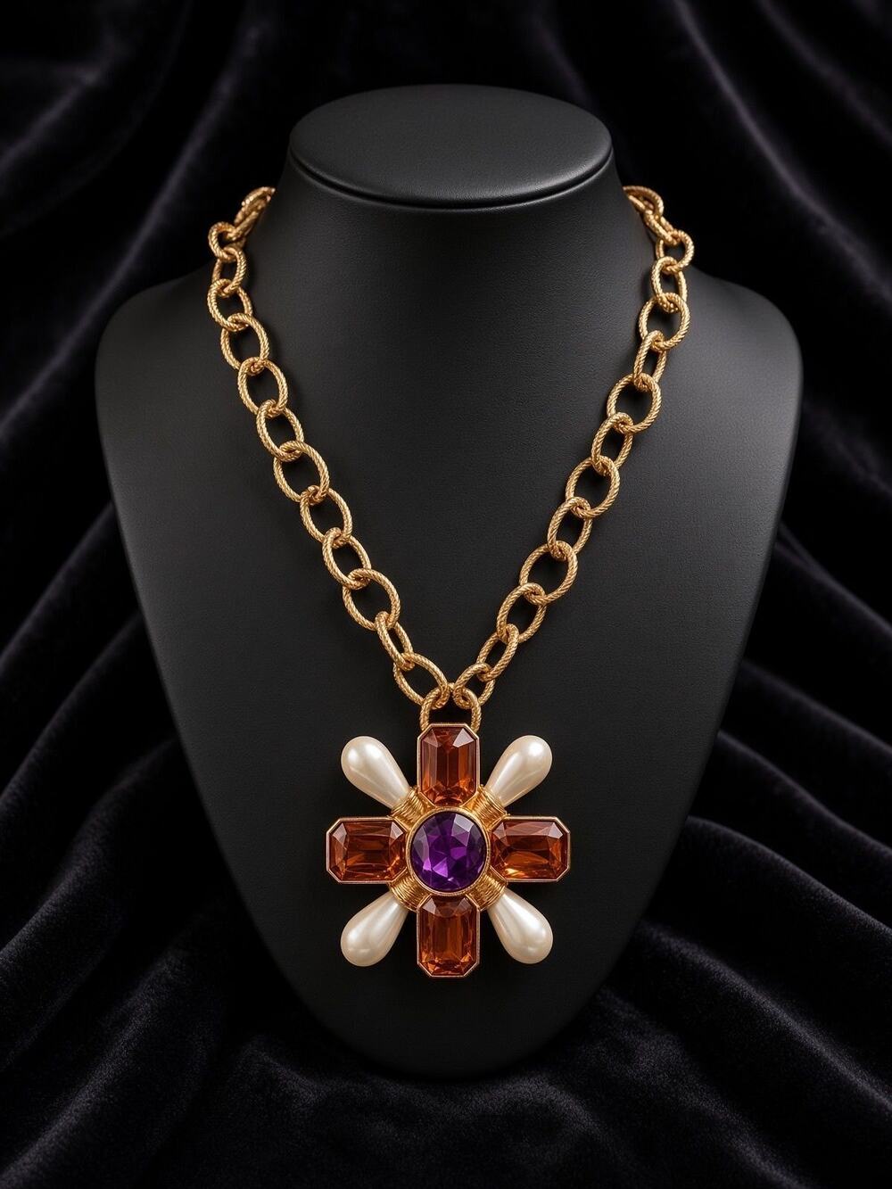 Vintage Avon Nina Ricci collab Maltese Cross Necklace